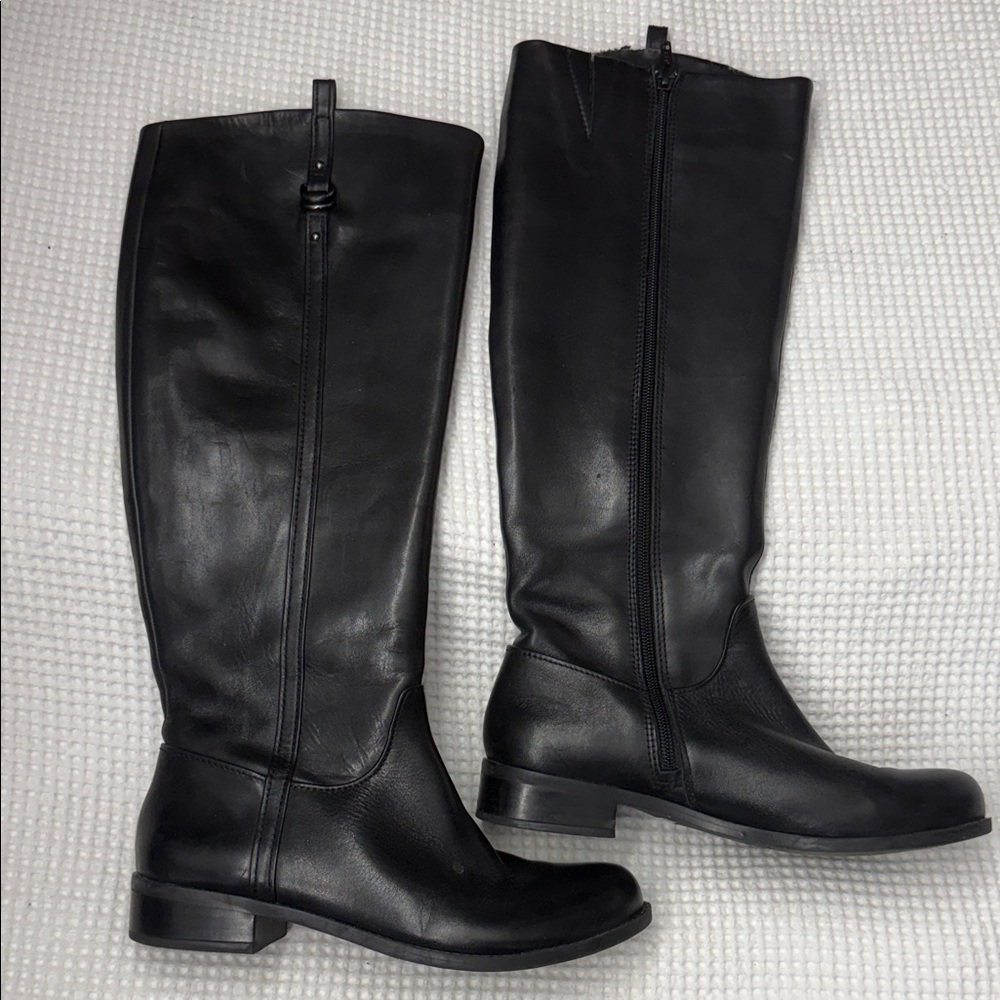 Black Gianni Bini Leather Knee-High Boots - Size 6.5